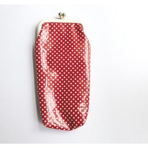 Vintage Red And White Polka Dot Vinyl Case For Eyeglasses, Cigarettes, Or Change